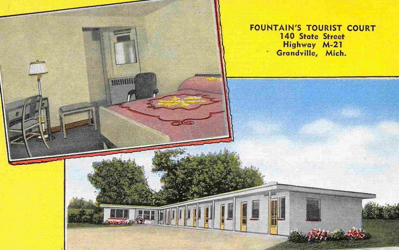 Fountain Motel (Fountains Tourist Court) - Vintage Postcard (newer photo)